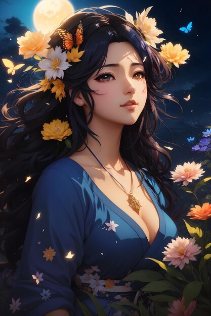 Anime Girl Portrait Wallpaper Cute Anime Girl Anime Girl Anime Wallpaper Cartoon Style Anime Girl AI Generative