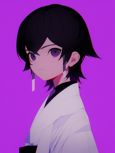 Premium AI Image  Anime girl with black hair and earrings in