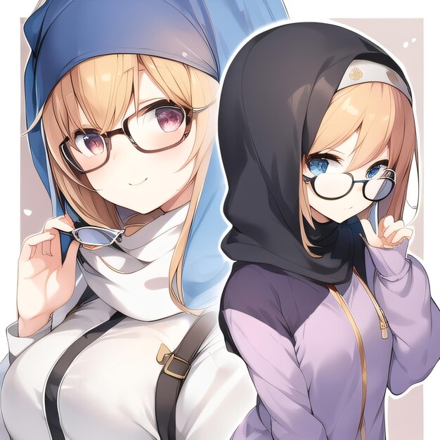 Anime girl with glasses and a smile