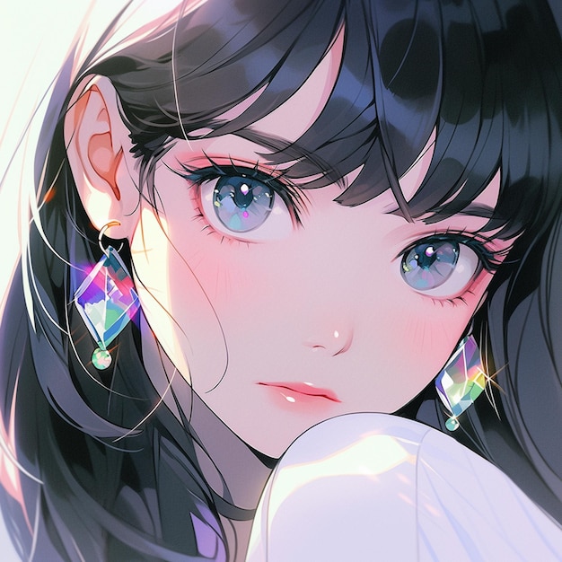 Anime, Boy, Short Hair, Black Hair, Earrings, Blue Eyes, HD