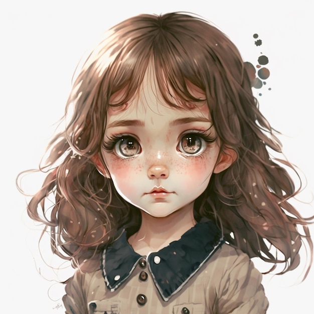 anime girl with long hair and big eyes wearing a jacket generative ai