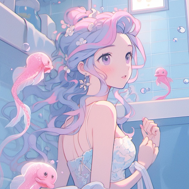 Wallpaper ID 144432  wedding dress pink hair anime girls free download