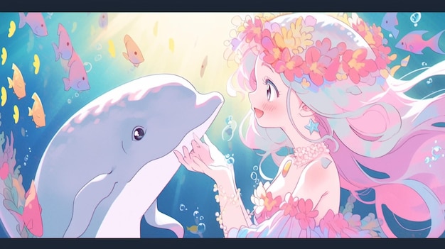 dolphin and mermaid | Mermaid art, Mermaid pictures, Anime prince