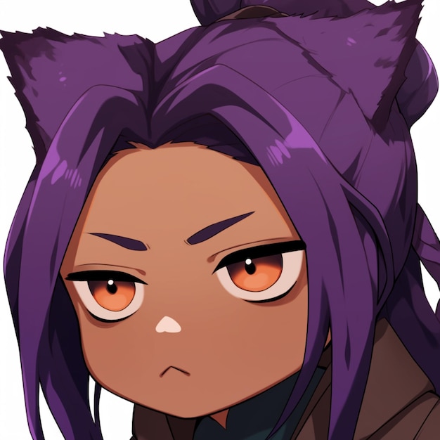 Premium AI Image  anime girl with purple hair and cat ears