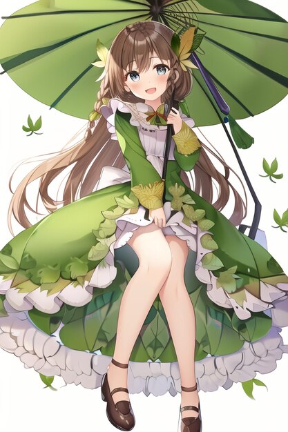 Anime girl with an umbrella