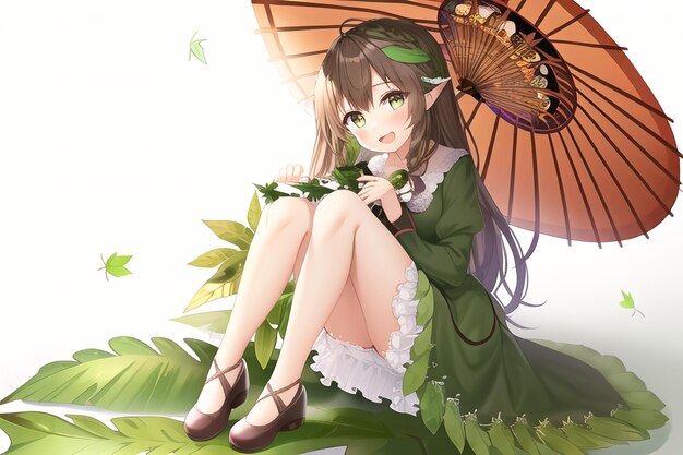 Anime girl with an umbrella