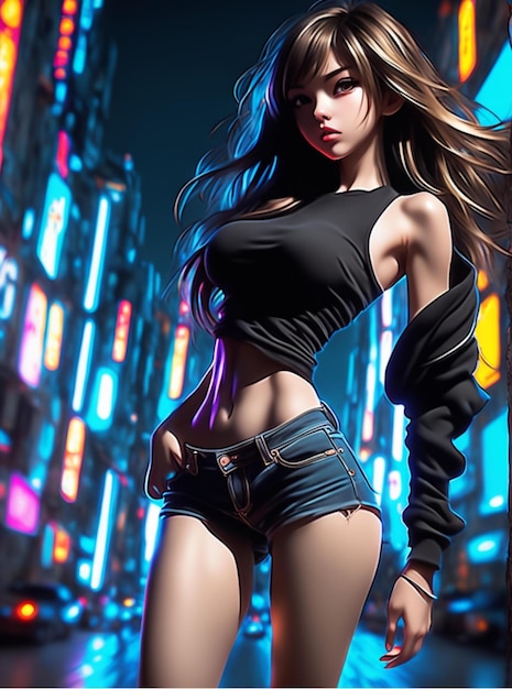 Anime girls Young sexy girl anime style character illustration design manga anime girl