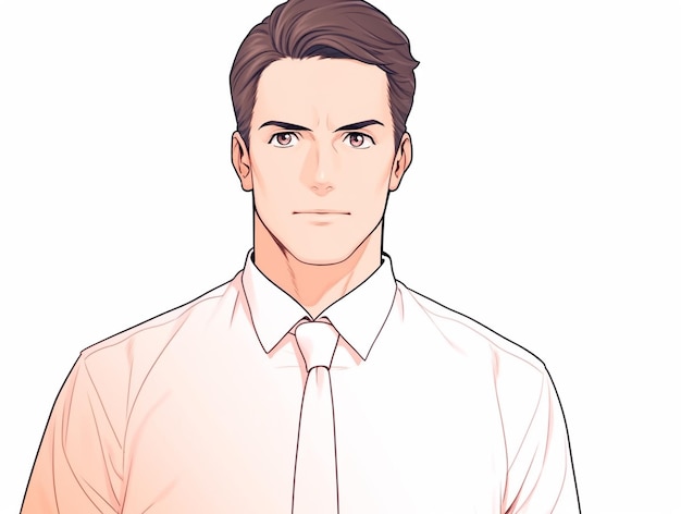 anime image of a man in a shirt and tie with a serious look generative ai