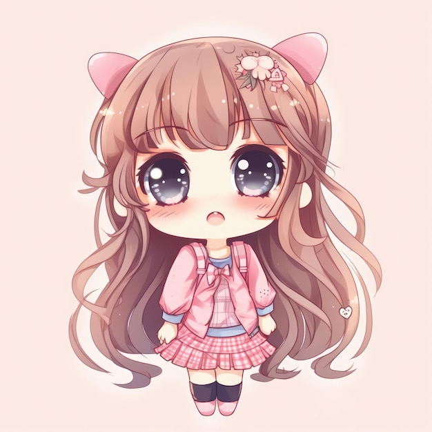 Premium AI Image  Anime kawaii girl generative ai