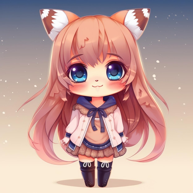 Premium AI Image  Anime kawaii girl generative ai