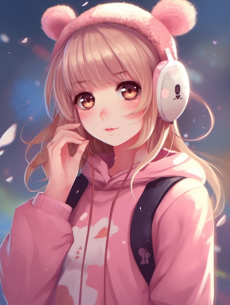 Premium AI Image  Anime kawaii girl generative ai