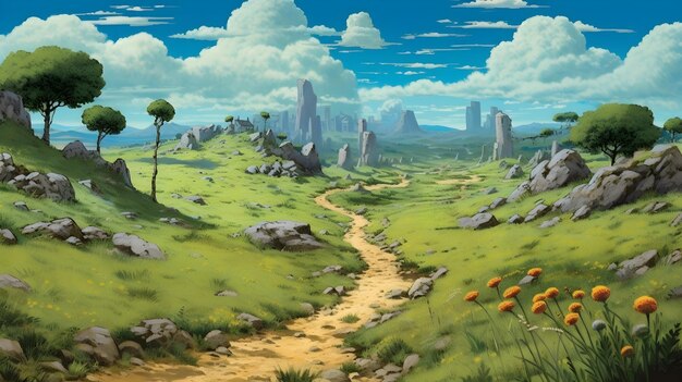 Anime Landscape in Studio Ghibli Style