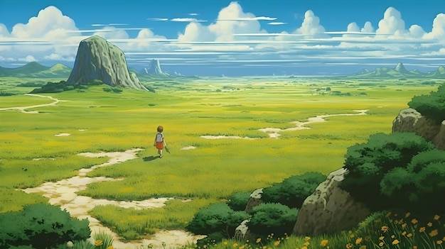 Anime Landscape in Studio Ghibli Style