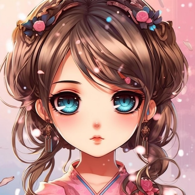 Anime meisje voorraad foto's schattige amp kawaii personages fantasy romantische portret beelden