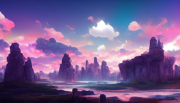 Premium Photo | Anime nature concept art background image