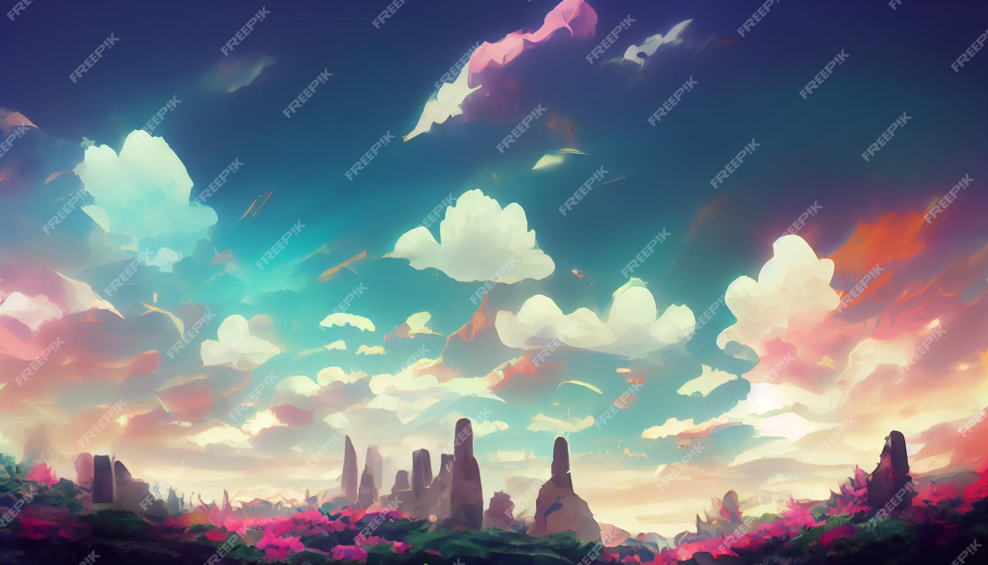 Premium Photo | Anime nature concept art background image