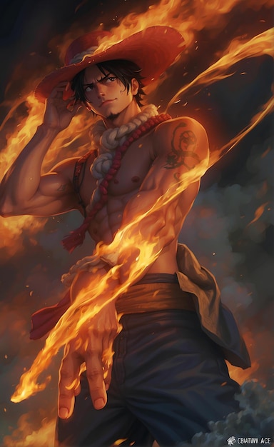 anime one piece wallpapers ace fire man