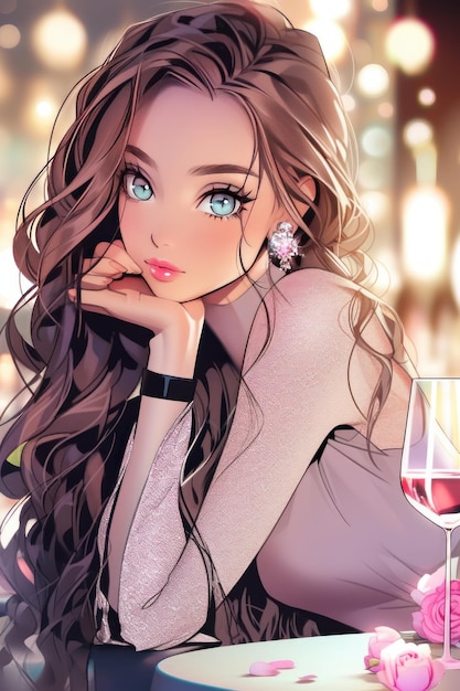 Beautiful anime girl AI Stock Illustration  Adobe Stock