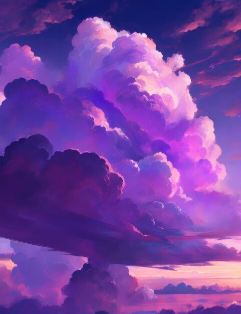 Anime purple clouds wallpaper