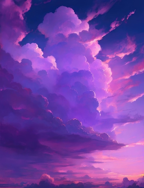 Anime purple clouds wallpaper