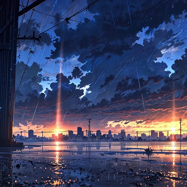 Anime rain | Premium AI-generated image
