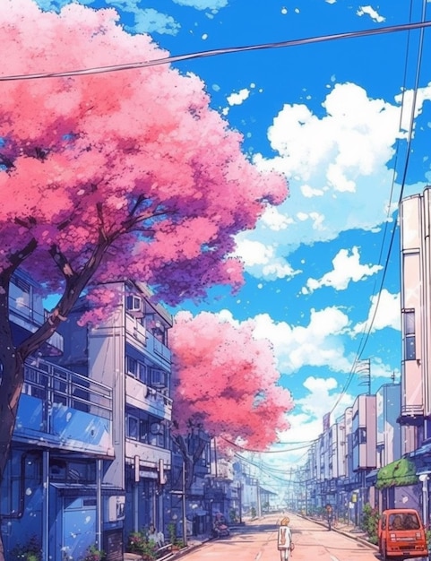 Premium AI Image  aesthetic anime backgrounds 4k high detail