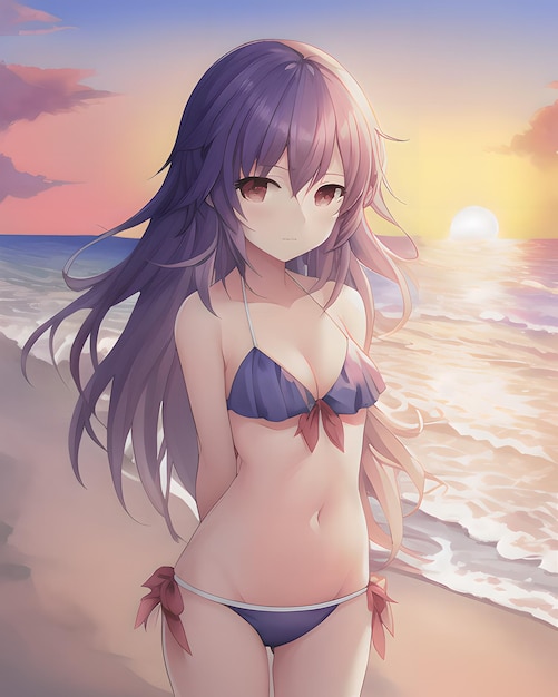 Foto anime schoonheid in bikini