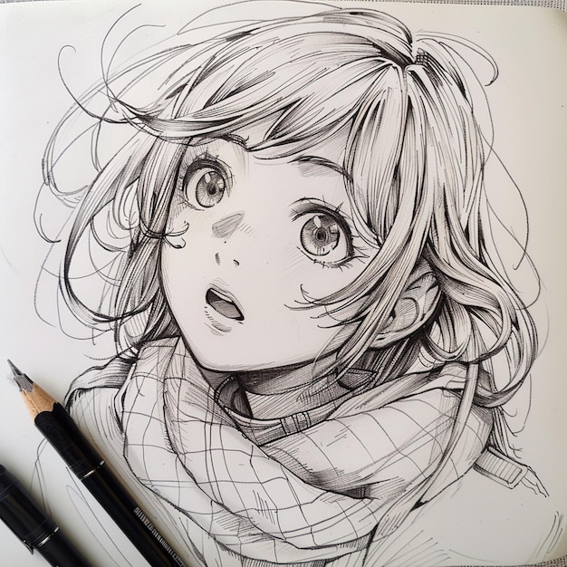 Foto sketch di carta da parati per anime