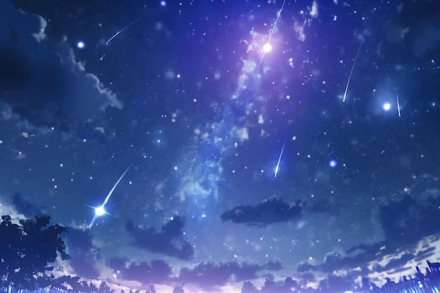 Premium AI Image | Anime sky art wallpaper background Fantasy sky with ...