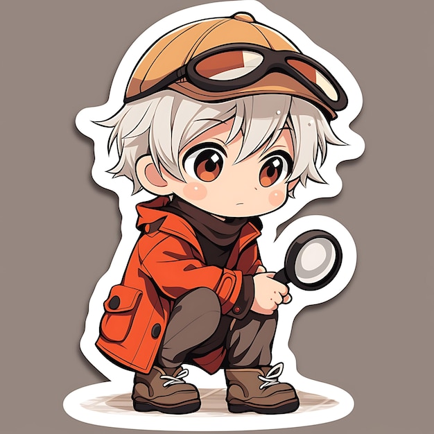 Photo anime sticker cute kawaii characters with bold line creative with difference expressions and pose