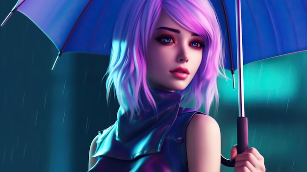 Anime Girl Purple Eyes Cyberpunk, anime-girl, anime, cyberpunk, artist,  artwork, HD wallpaper