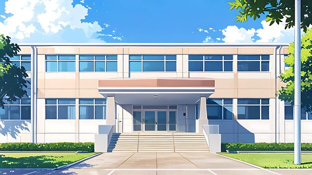Photo anime style blank school camp