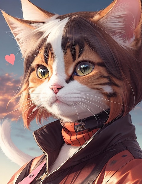 the anime style cat