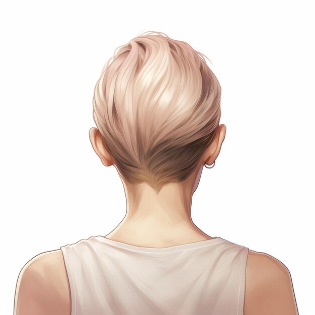 Photo anime style image of a woman with a short blonde haircut generative ai