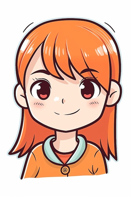 Anime style Smiling Girl in Comic Illustration AI Generated