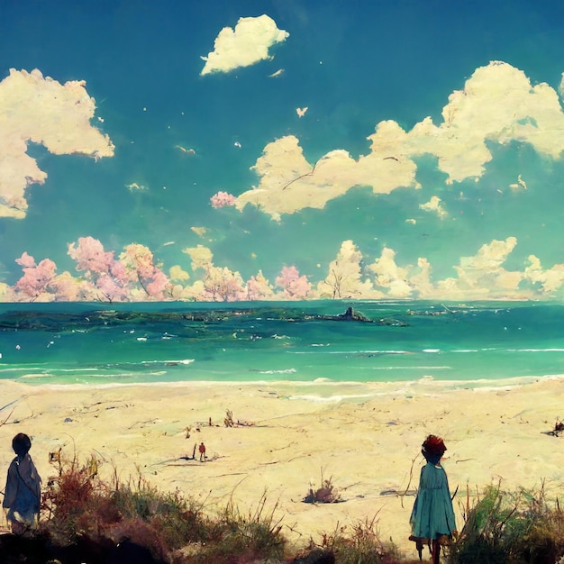 Anime Styled Deserted Beach