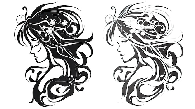 anime tattoo isolated on white background