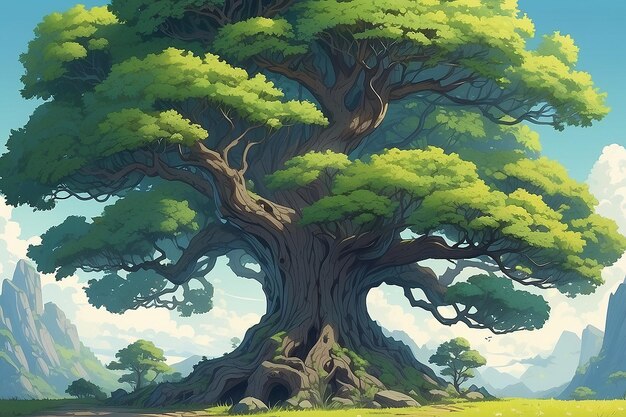 Anime tree illustration