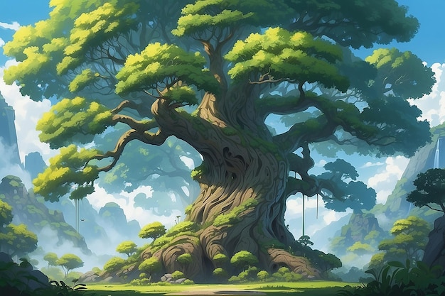 Foto illustrazione dell'albero dell'anime