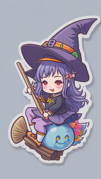 Anime witch stickers