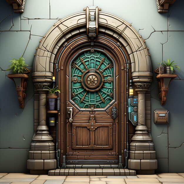 Anime Wooden Door