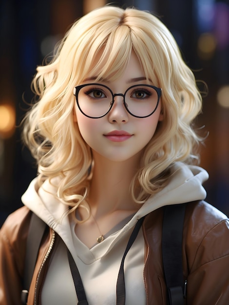 AnimeInspired Blond Female with Glasses