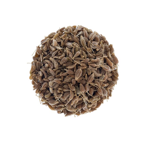 Photo anise close-up of seed in a ball white background