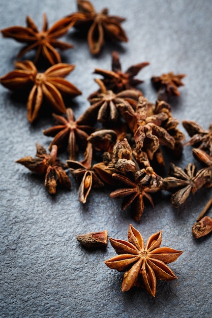 Anise star spice close-up