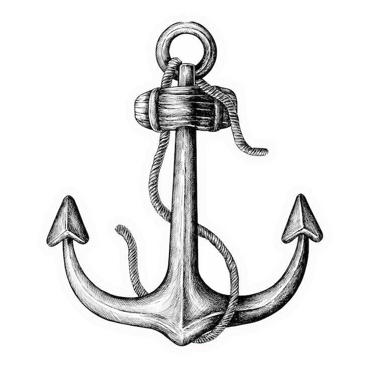 Foto anker png sticker tekening illustratie doorzichtige achtergrond
