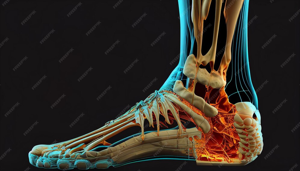 Premium Photo Ankle pain in runners anatomy and generative ai