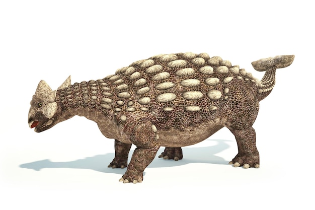 Foto ankylosaurus dinosauro rappresentazione fotorealista posizione dinamica