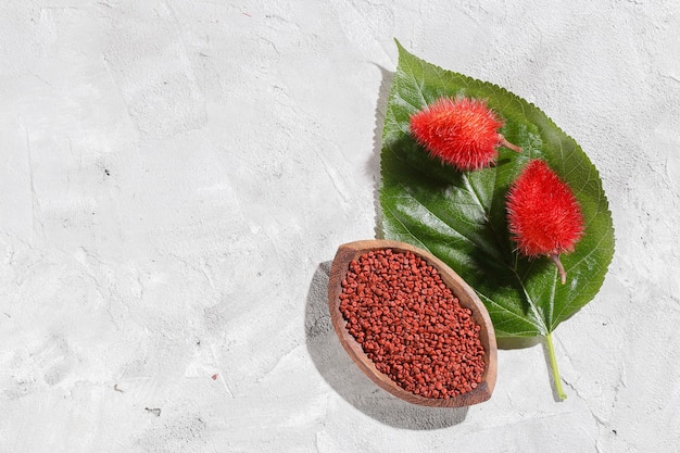 Annatto 종자 Onoto Annatto Bixa orellana 천연 붉은 색소