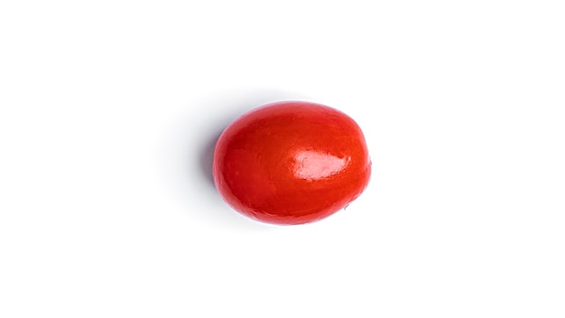 Сanned tomatoes on white