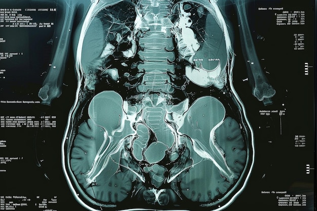 Annotated CT scan of the pelvis for ovarian cancer generative ai